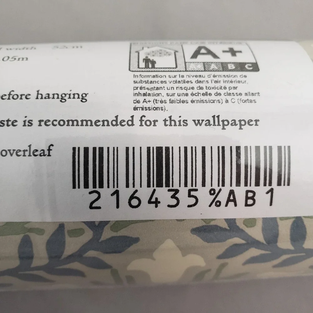 Morris & Co. Bellflower Grey / Fennel Wallpaper Double‎ Roll Unopened No.216435